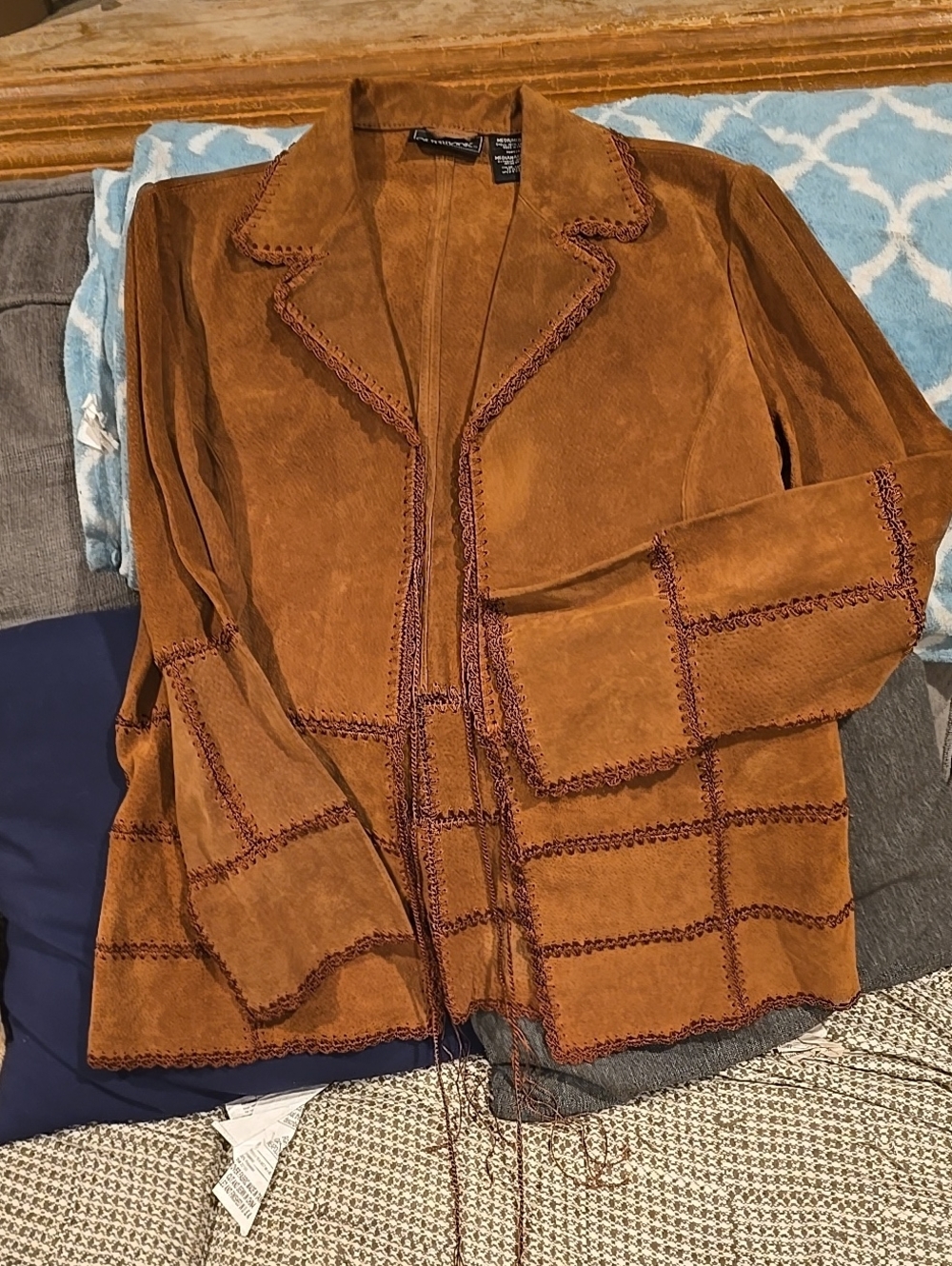 Outbrook Vintage Leather Jacket Read Cognac Color But Says Dark Brown